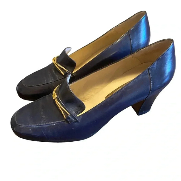 Raspini Firenze Vintage Leather Loafer Heels - Picture 1 of 9